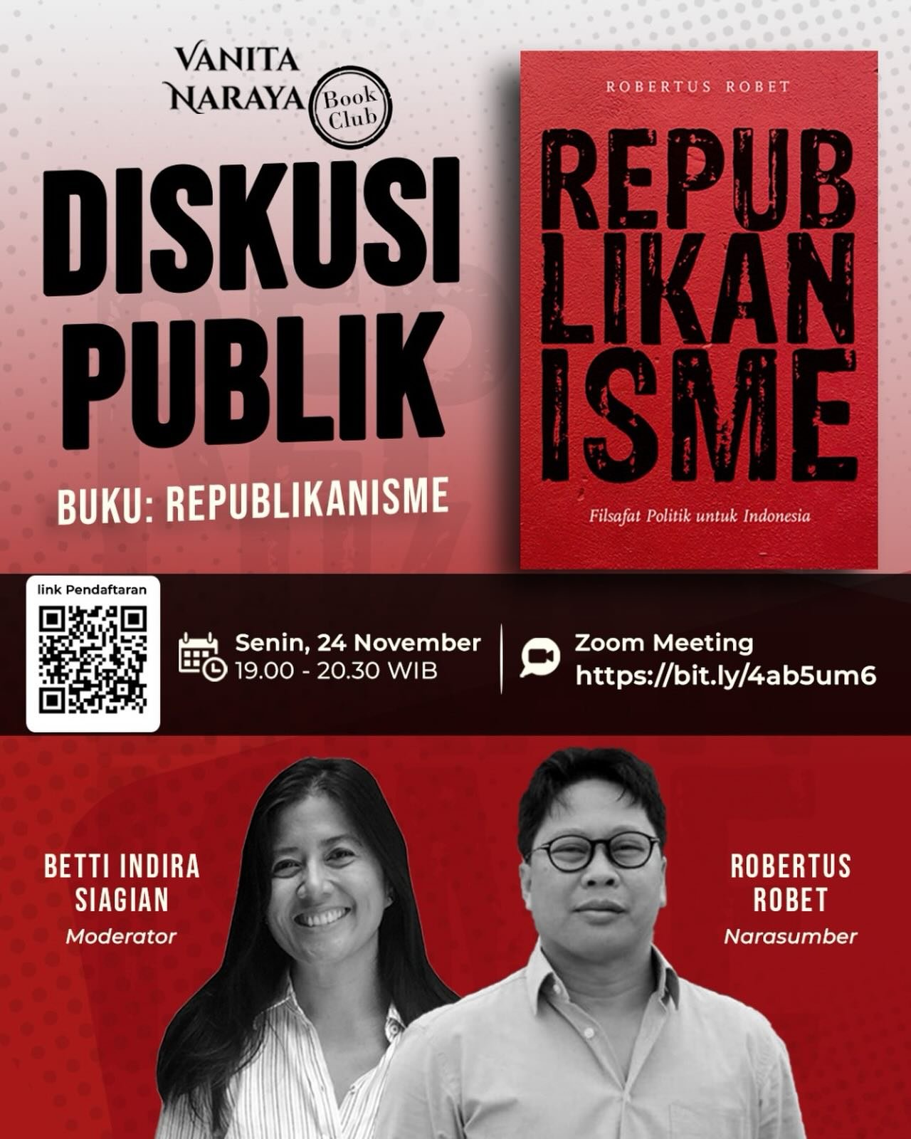 Mari kita kupas pemikiran tersebut dalam Diskusi Publik Buku “Republikanisme” karya Robertus Robet